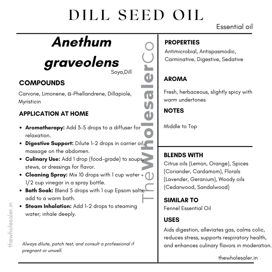 Dill Seed Oil - Anethum Graveolens Product vendor