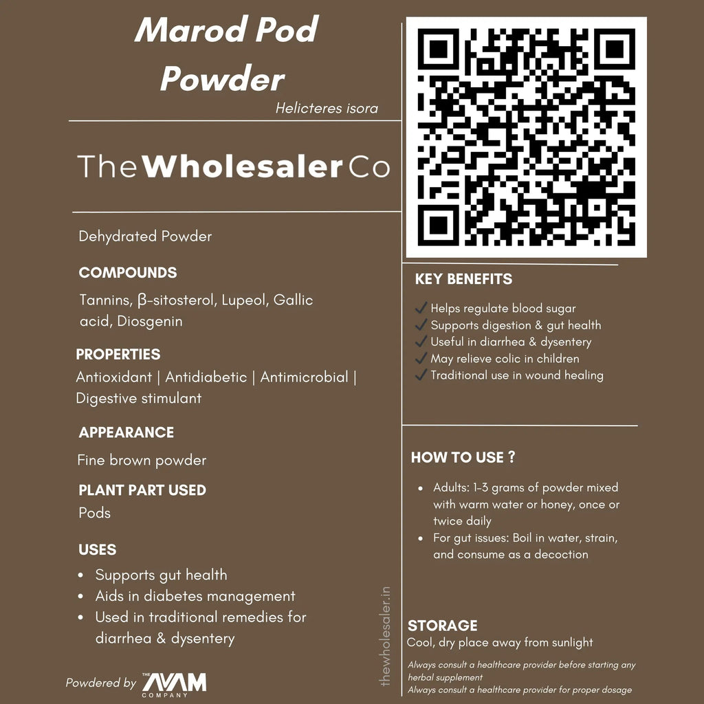 Marod Phali Powder - Helicteres isora Bulk Supplier@TheWholesaleCo Prices
