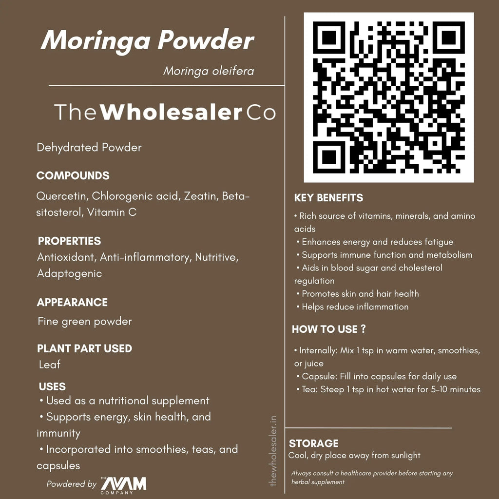 Moringa Powder - Drumstick - Moringa Oleifera Bulk Supplier@TheWholesaleCo Prices