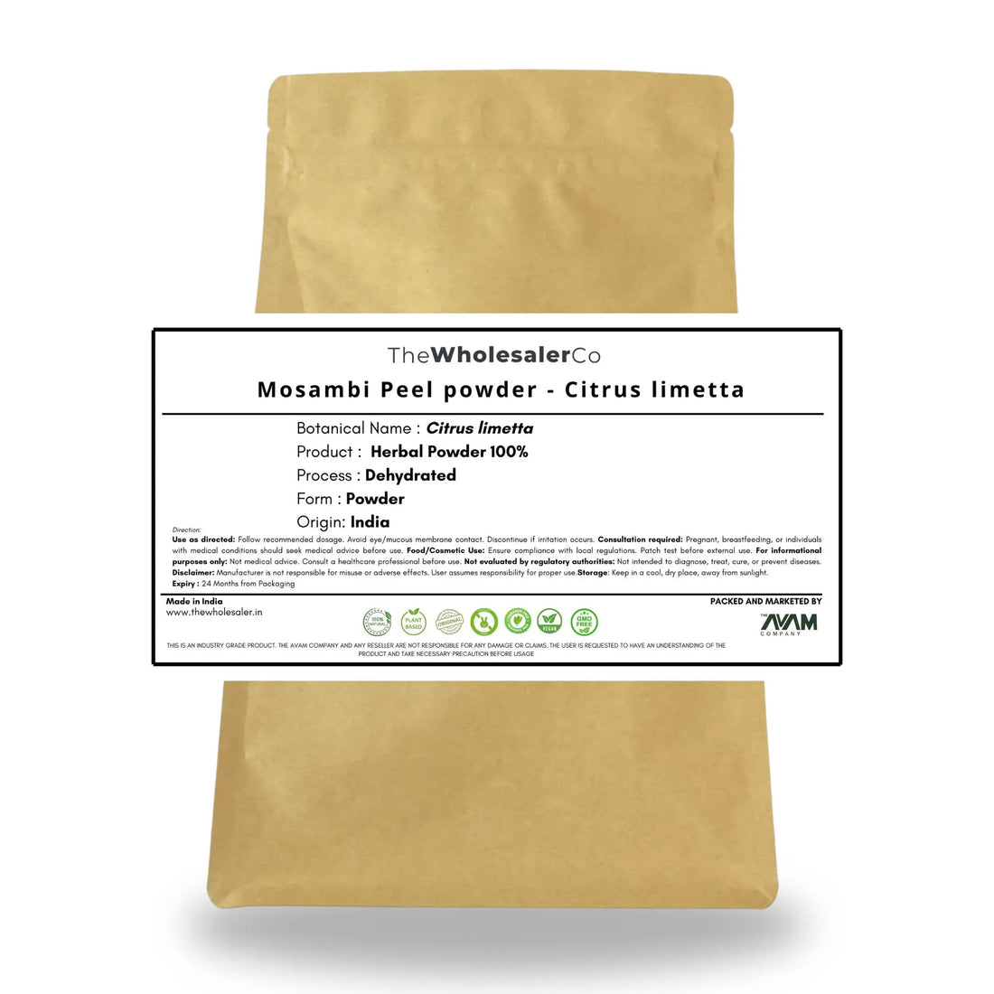 Mosambi Peel powder (Sweet lime) - Citrus limetta Product vendor