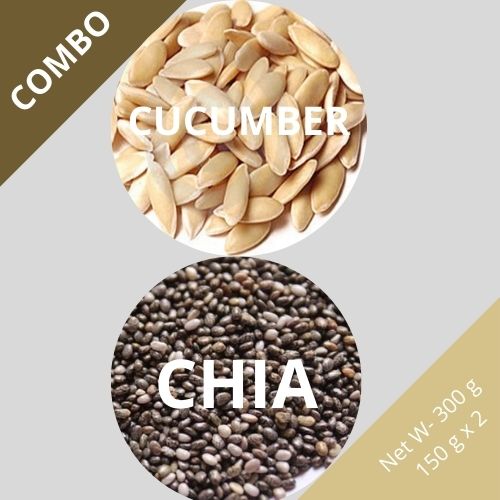 Cucumber & Chia seeds - Cucumis sativus & Salvia hispanica - Dried Seed Combo | TheWholesalerCo |