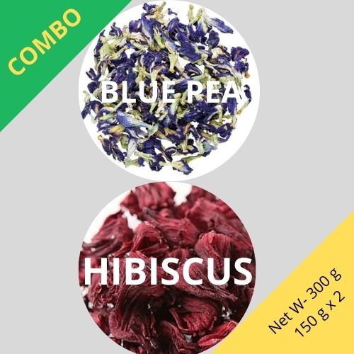 Butterfly Blue Pea & Hibiscus - Clitoria Ternatea & Hibiscus sabdariffa - Dried Flower Combo | TheWholesalerCo |